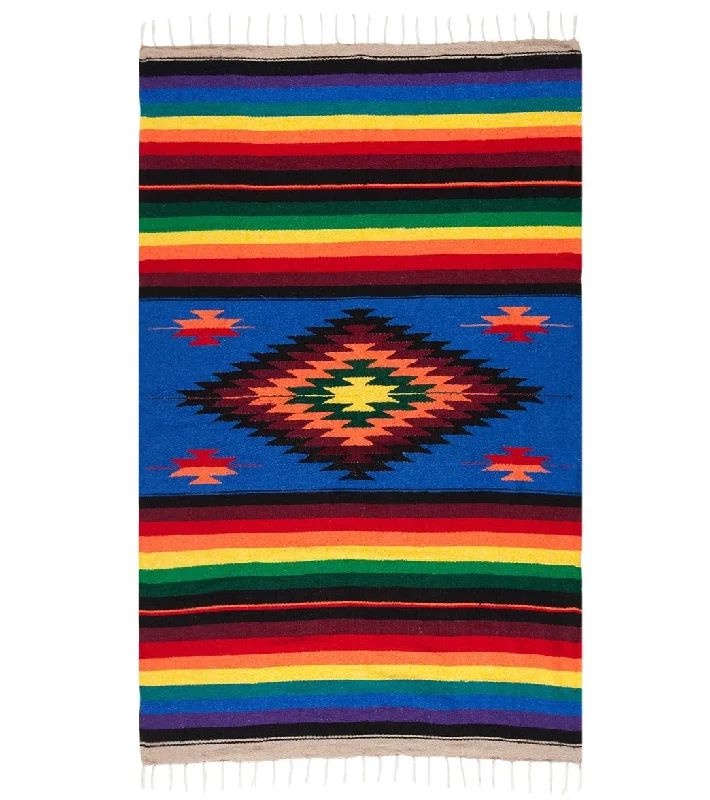 Native Yoga Super Diamond Mexican Yoga Blanket (Colors May Vary) Royal Blue