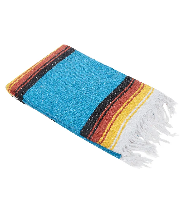 West Path Baja Diamond Mexican Yoga Blanket Sky Blue Sunset