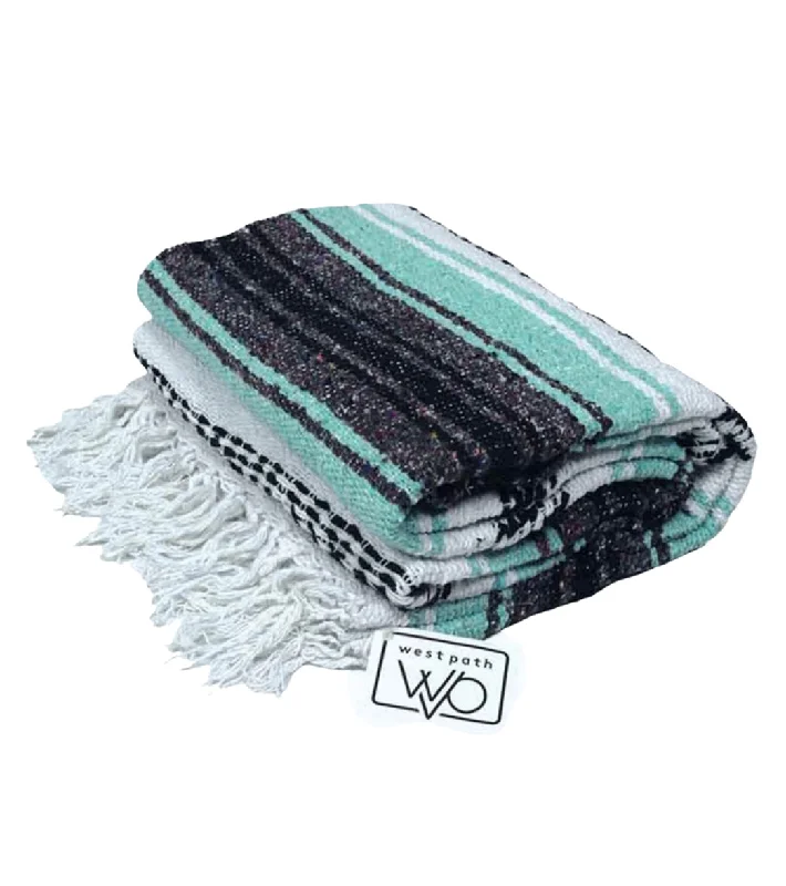 West Path Economy Falsa Mexican Yoga Blanket Mint Grey