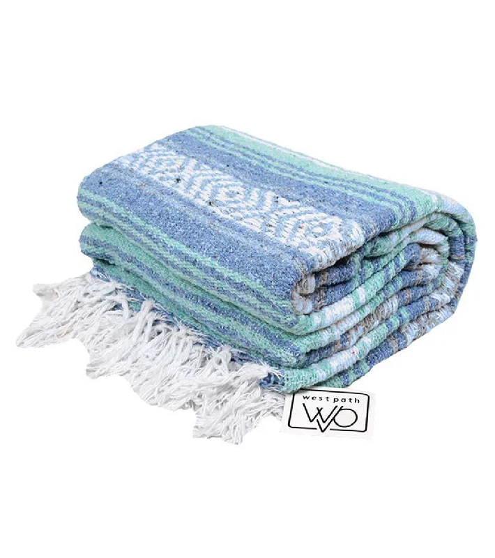 West Path Economy Falsa Mexican Yoga Blanket Mint Ocean