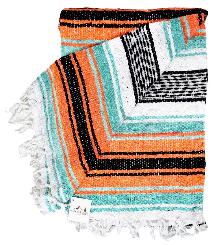 West Path Economy Falsa Mexican Yoga Blanket Mint Orange