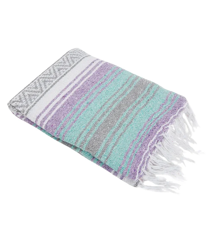 West Path Economy Falsa Mexican Yoga Blanket Mint Purple Grey