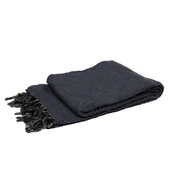 West Path Solid Color Mexican Yoga Blanket Charcoal