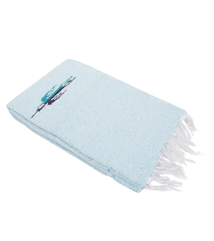 West Path Thunderbird Mexican Yoga Blanket Light Blue